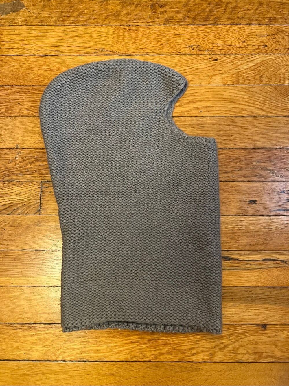 Giorgio Armani Neve Cashmere Knit Balaclava Hood Gray L/XL NWT